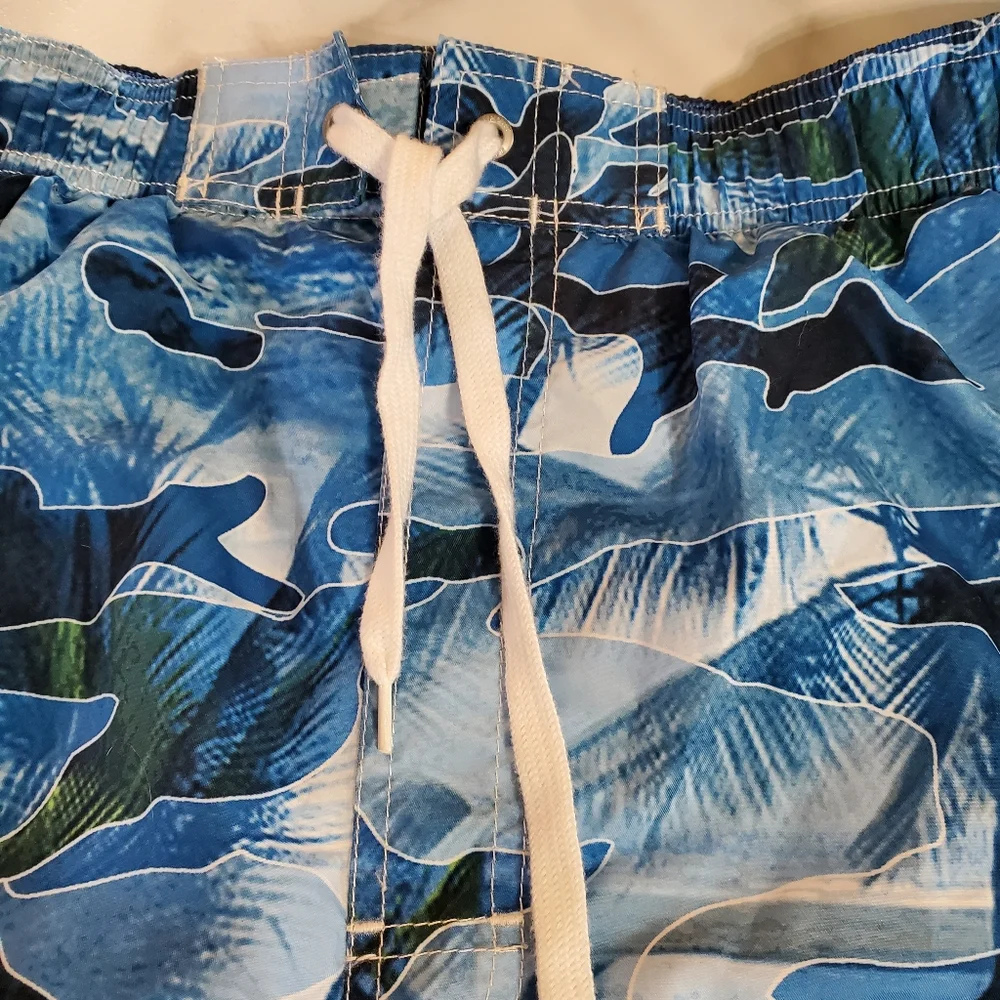 Newport Blue Island Brand Palm Trees Print Men's Swim Trunks size XXL